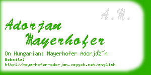adorjan mayerhofer business card